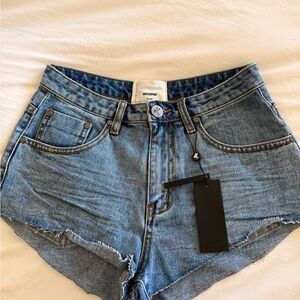 One Teaspoon Light Blue Denim High-Rise Cutoff Shorts